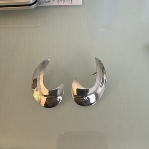 ARTIST SIGNED 1995 STERLING SILVER MODERN EARRINGS Post Drop